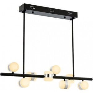 METAL LED and ACRYLIC BLACK COLOR AND CHROME PLATED CHANDELIER 90 x 15 CM LOAD: 70 CM